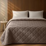 QUILT KASANOVA QUILT VELVET DUBBEL VIERKANT TU TAUPE