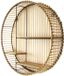 ESTANTE Home Deco Factory Wandplank/wandrek Ibiza - rond - naturel - Boho stijl - 3 plankjes - 53 x 12 cm