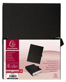 Exacompta 5 Uitloopmappen Linnen Papier A4 13 cm Zwart