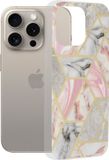 Techsuit Housse arrière en marbre pour Apple iPhone 15 Pro Max - Rose