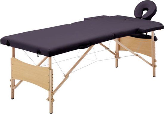 vidaXL Massagetafel inklapbaar 2 zones hout paars