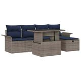 vidaXL Ensemble de canapé de jardin 6 pc Gris polyrotin