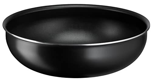 Lagostina Ingenio Essential + wok Ø 28 cm, anti-aanbakwok van aluminium voor gas en oven, met thermosignaal kookindicator en afneembare handgreep