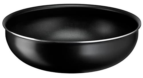 Lagostina Ingenio Essential + wok Ø 28 cm, anti-aanbakwok van aluminium voor gas en oven, met thermosignaal kookindicator en afneembare handgreep