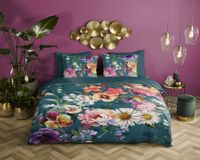 Muller Textiles 30110.68.03 Petrol Colour Cotton Satin Duvet Cover 200 x 220 cm with 2 Pillowcases 60 x 70 cm