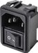 Tru Components TC-10088416 Apparaatstekker (koud) C14 Stekker, inbouw verticaal Totaal aantal polen: 3 10 A Zwart 1 stuk(s)