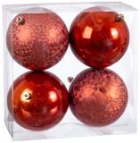 BigBuy Boules de Noël Cuivre Plastique 10 x 10 x 10 cm (4 Pièces)