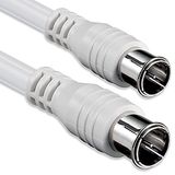 F-Quick SAT-aansluitkabel 5m, 2x afgeschermd, F-connector (Quick) > F-connector (Quick) (volledig afgeschermd), SAT wit, F-Quick-F-Quick, 100 dB