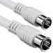 F-Quick SAT-aansluitkabel 5m, 2x afgeschermd, F-connector (Quick) > F-connector (Quick) (volledig afgeschermd), SAT wit, F-Quick-F-Quick, 100 dB