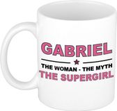 Bellatio Decorations naam cadeau mok - Gabriel - Woman Myth Supergirl - koffiemok - 300 ml - collega - moederdag