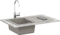 vidaXL Wasbak Grijs 780 x 500 mm 80% Kwarts en 20% Hars