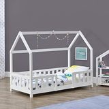 en.casa Kinderbed Sisimiut met uitvalbeveiliging 80x160 cm wit