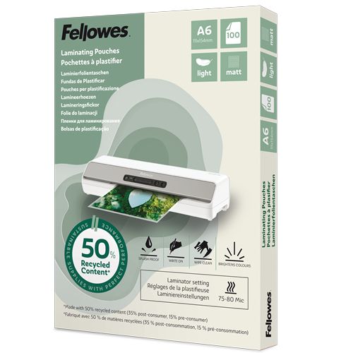 Fellowes Lamineerhoezen A6 Mat 100 Stuks