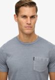 Superdry T-shirt essentiel classique pour hommes avec poche poitrine XXL Denim délavé