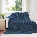vidaXL - Dekentjes - 6 stuks - Marineblauw - 270 x 240 cm - Fleece