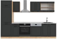 Vicco R-Line Complete keukeneenheid – 300 cm, WB Marmer Antraciet landhuis/gouden eik