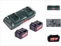 Metabo kit de base 2x Li-Power batterie 18 V 4.0 Ah CAS Li-Ion accu + chargeur double ASC 145 DUO