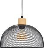 Atmosphera Créateur d'intérieur® Atmosphera Hanglamp Metaal Hout Zwart Rond E27 1 Lichtpunt