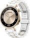 Strap-it Smartwatch bandje 18mm keramiek - wit/goud