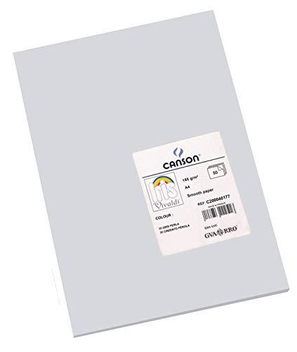 Canson Iris Vivaldi A4 120 gsm Glad Kleurpapier - Licht Grijs 185gsm - 50 vel A4 - 21x29.7cm Lichtgrijs