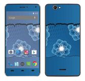 Royal Muurtattoo RS. 97624 zelfklevend voor Wiko Getaway met motief Blue Flowers With Paper