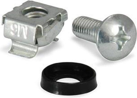 Equip 922493 19 inch mounting set - 50pcs screw / nut / washer M6 - Gray, Black