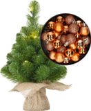Merkloos / Sans marque Billiet - Vanlaere Mini kunst kerstboom - H45 cm - koper