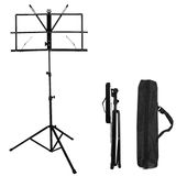 ASelected Bladmuziek Stand Draagbaar | Reisrek, stevige verstelbare hoogte lift statief basis, metaal met bladmuziek clip beugel, met handtas