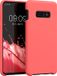 kwmobile telefoonhoesje geschikt voor Samsung Galaxy S10e - Hoesje met siliconen coating - Smartphone case in neon koraal