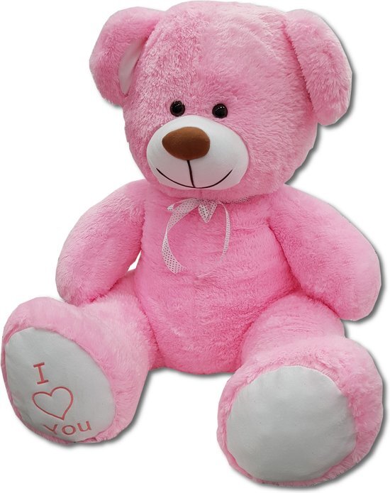 Viking Choice Knuffelbeer - i love you - 160 cm - roze