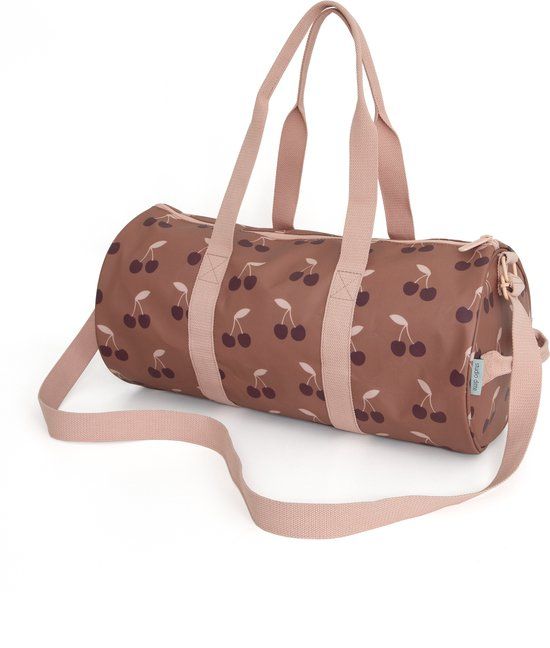 Studio Ditte Weekendtas Kersen - Terracotta - 43x21x21cm - Unisex - Leer - Handbagage - Roze - Maat L
