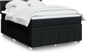 Maison Exclusive - Sommier à lattes de lit avec matelas noir 140x190 cm tissu