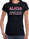 Bellatio Decorations Alicia Voornaam cadeau - The Woman, The myth the legend - zwart - voor dames - verjaardag - moederdag - pensioen - geslaagd - bedankt - supergirl S