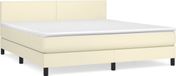 vidaXL Lit boxspring avec matelas, similicuir, couleur crème, 180x200 cm