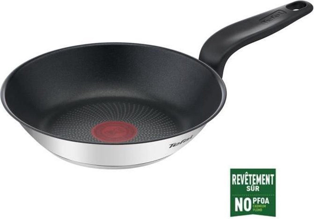 Tefal TEFAL E3090204 PRIMARY roestvrijstalen koekenpan met antiaanbaklaag 20 cm compatibel met inductie