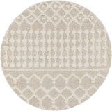 Surya NOUR Rond Geometrisch Beige Zacht Hoogpolig Shaggy Tapijt