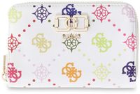 GUESS Emelie Logo SLG Zip Around Wallet Multi Logo wit