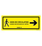 AUA SIGNALETIQUE - Signalisatie van Sol Circulatie à Droite - Auto collant laminé - Jaue 420 x 160 mm