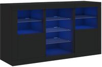 vidaXL Dressoir met LED-verlichting, zwart, 123x37x67 cm