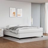 vidaXL Boxspring bed kunstleer wit 160x200 cm
