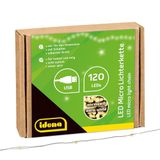 Idena Micro LED Lichtketting - 120 LED - Warm Wit - USB - 13.5m - Binnen