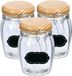 Zeller Weckpot/inmaakpot - 4x - 820 ml - glas - met beugelsluiting - incl. etiketten