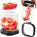 ZenoNova Coupe-fruits - Coupe-fraise - Coupe-banane - Coupe-raisin - Coupe-fruits détachable | Gadget de cuisine créatif pour fraises (Noir)