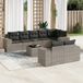 Prolenta Maison Exclusive - Tuinset voor in de tuin, 9-delig, met kussens, grijs, van polyrotan