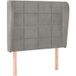 Tête De Lit Headboard Velours Gris 93x23x118/128 Cm