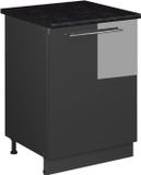 Vicco Wastafelkast Fame-Line, Antraciet Hoogglans/Antraciet, 60 cm