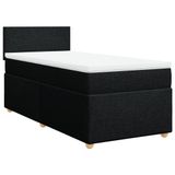 vidaXL Boxspringbed met matras, stof, zwart, 80x200 cm