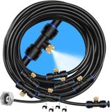 Système d'arrosage - 8 mètres de tuyau avec 7 têtes de pulvérisation en laiton - Arrosage extérieur pour jardin, terrasse et serre - adaptateur inclus