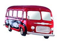 HAKU Wandkapstok rood, zwart, metaal - Maat: B 79 cm x H 45 cm x D 7 cm, Stijl: Industrieel