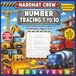 Number Build & Roll Activity Book: Number Tracing 1 to 10: A Construction-Practice Book for Preschoolers, Ages 3 to 5 | Trace Numbers and Number Words | Hardhat Crew Vol. 1